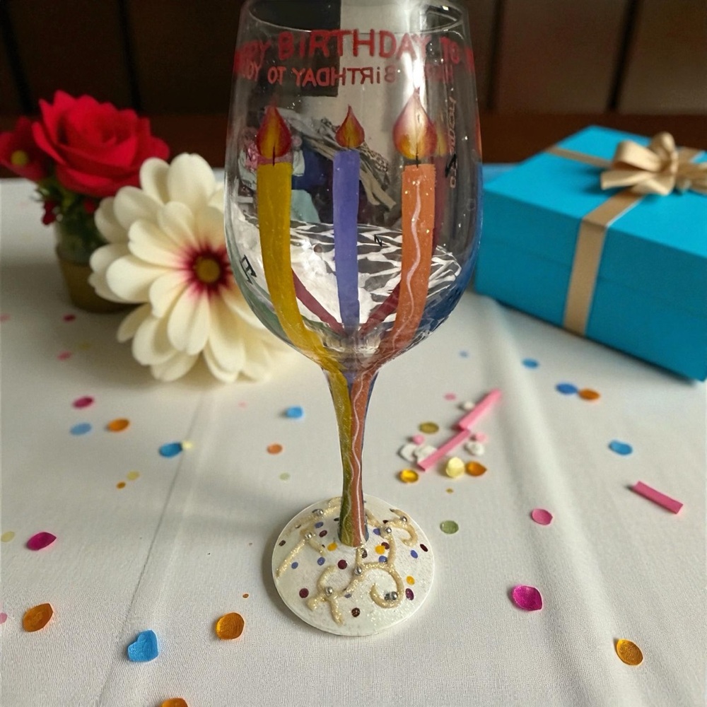 LOLITA HAPPY BIRTHDAY WINE GLASS IN ORIGINAL BOX New